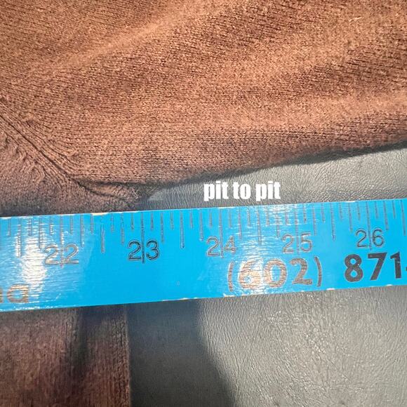 LL Bean Sweater Men's L-REG Cashmere Cotton Cozy Fall/Winter Chocolate Brown - Picture 6 of 7